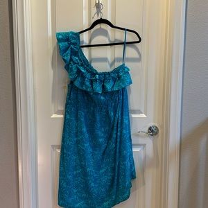 Lane Bryant Blue One-Shoulder Dress